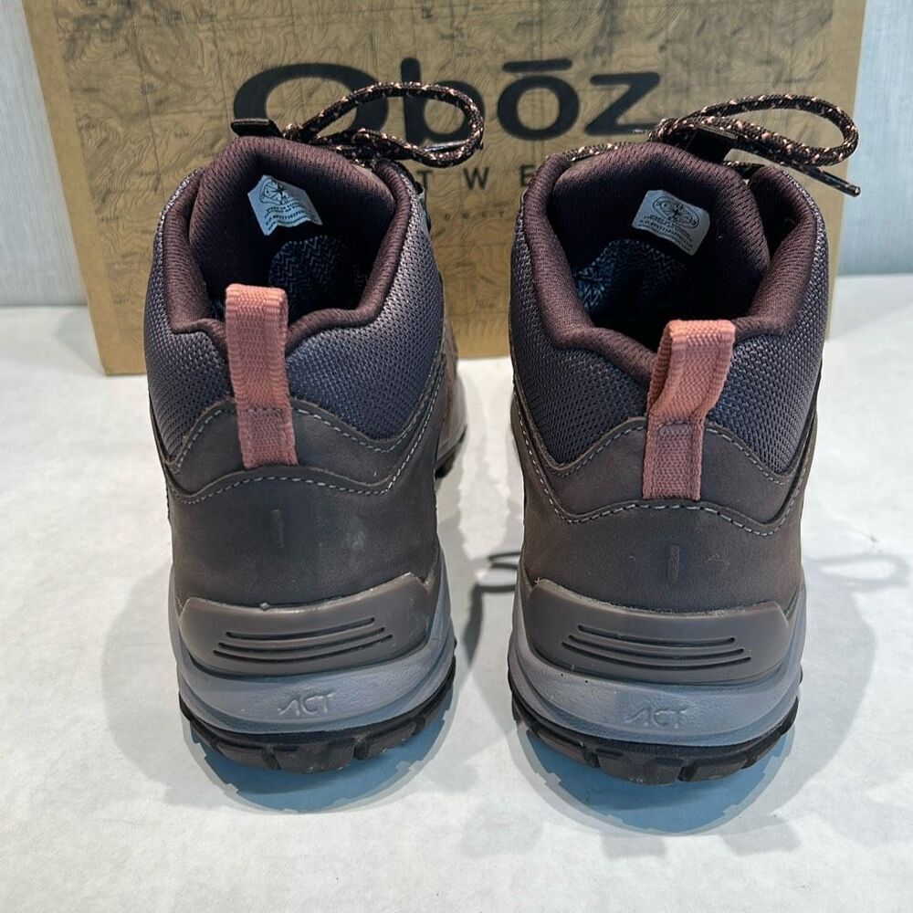 Oboz Womens Sypes Mid Leather B-Dry Waterproof Hiking Boots Sz 7.5 Peppercorn 77 - Picture 4 of 11